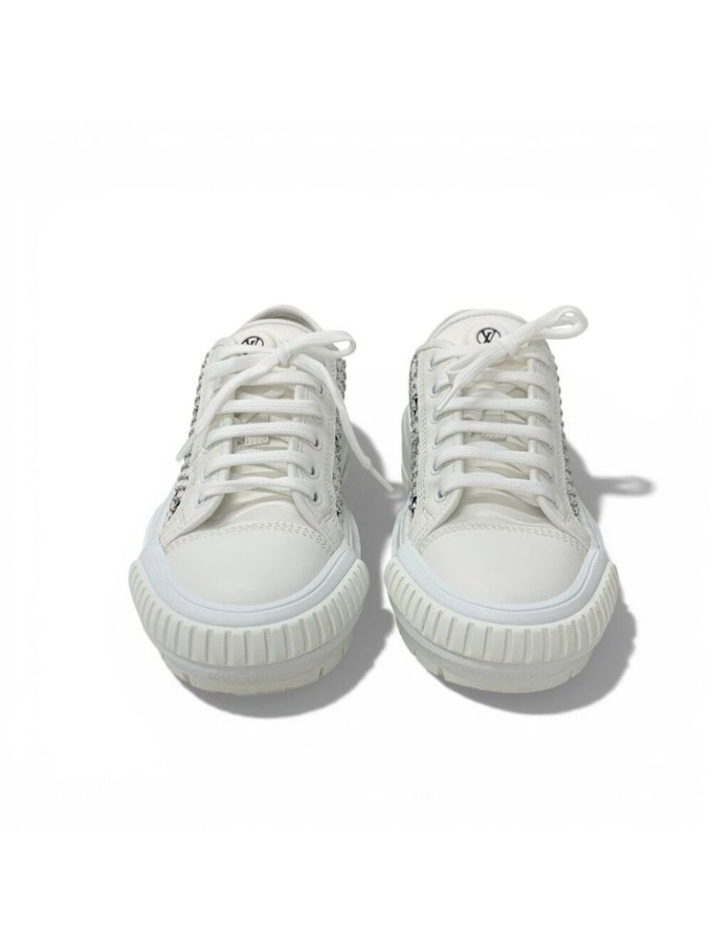 ★SOLD★ Louis Vuitton Squad Line Monogram Sneakers Shoes Leather Mesh White Black - Picture 2 of 10